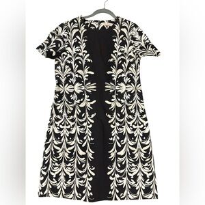 Tory Burch Dark Brown and White Floral Dress M
